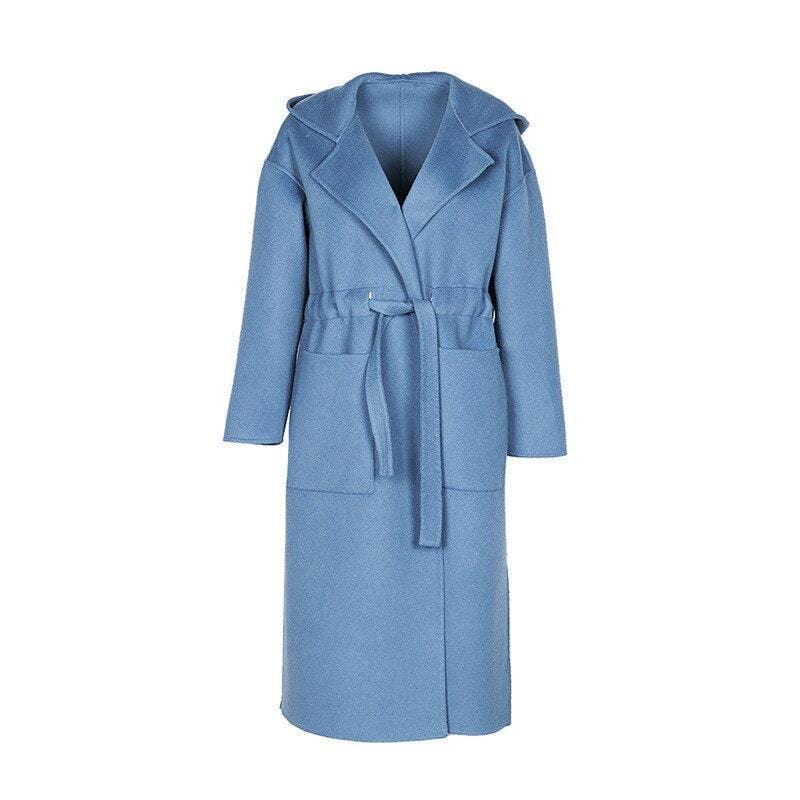 Manteau Femme en Laine Bleu Marine