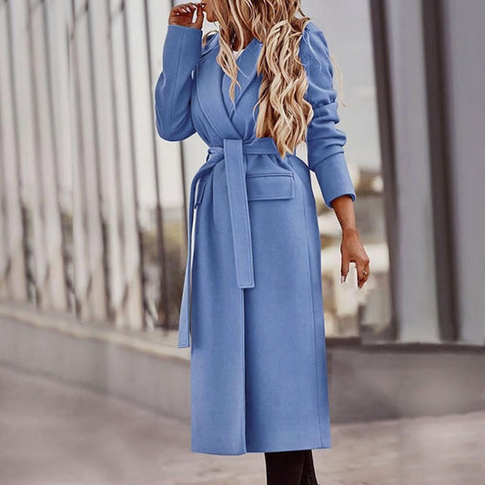 Manteau Femme en Laine Bleu Marine