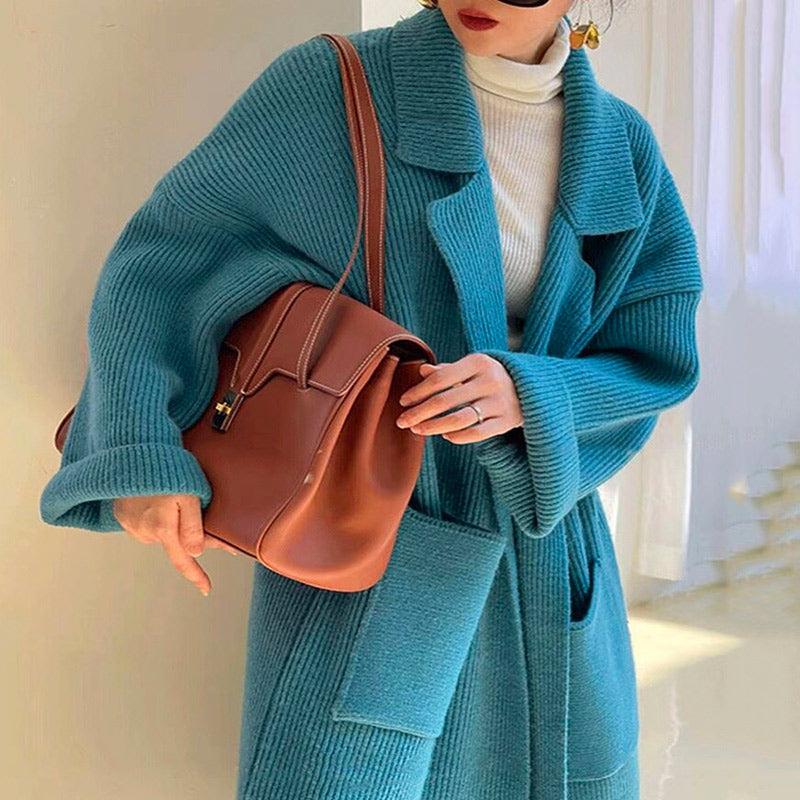 Glamorous Sky Blue Women's Long Coat