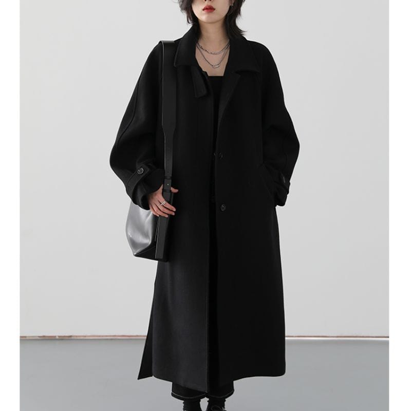 Long Black Women's Winter Coat - Elegance guaranteed