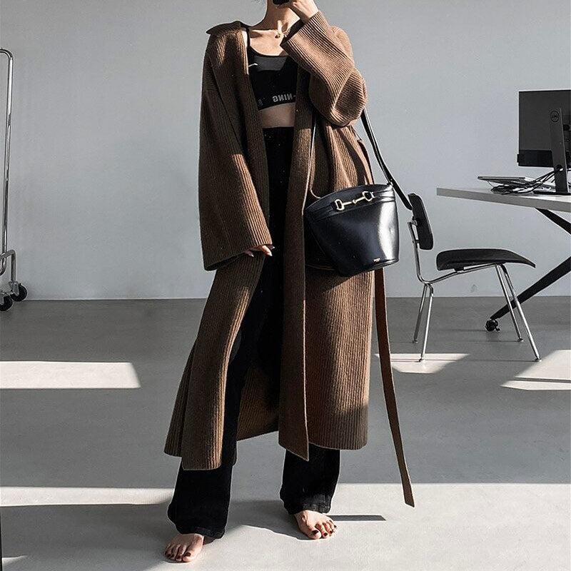 Long coat for women in Classic Brown