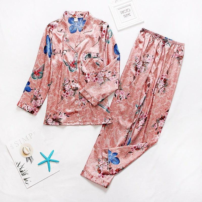 Pantalon Pyjama en Satin Rose glamoureux