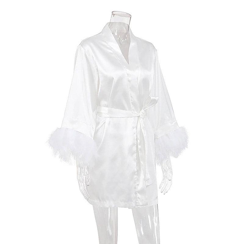 Kimono Peignoir de Bain Femme Blanc