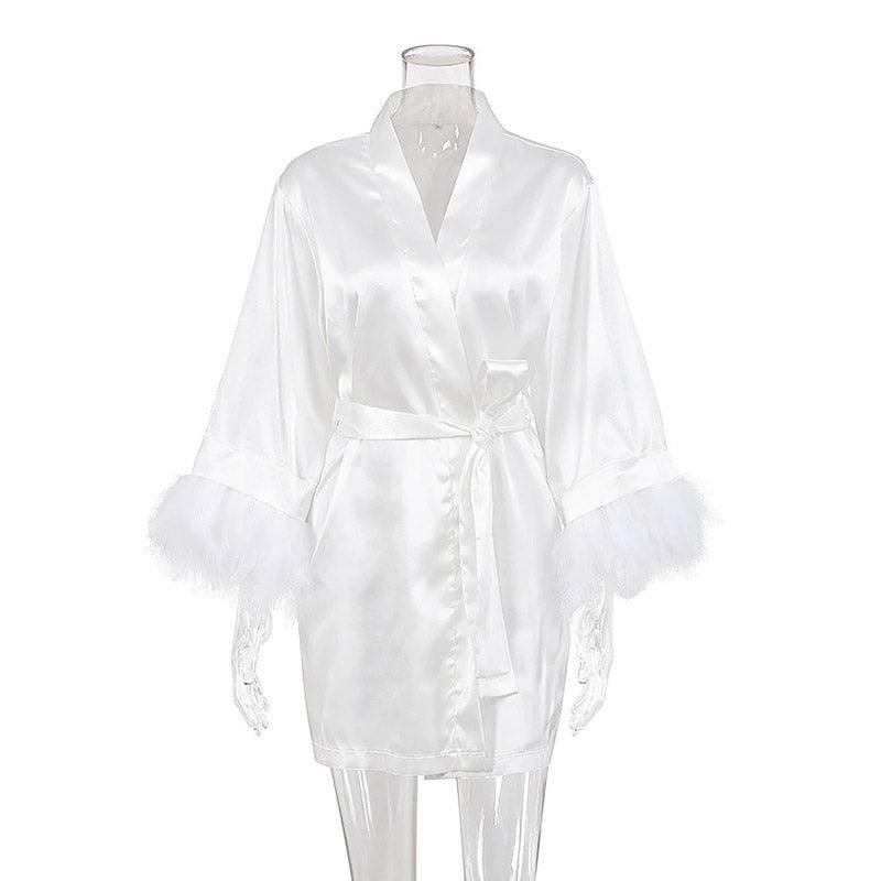 Kimono Peignoir de Bain Femme Blanc