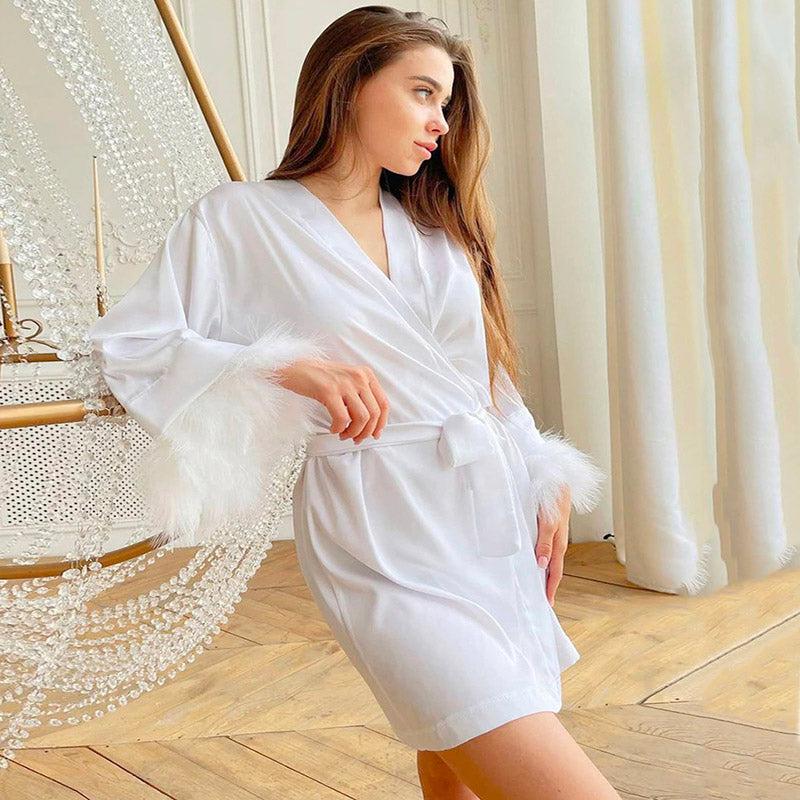 Kimono Peignoir de Bain Femme Blanc