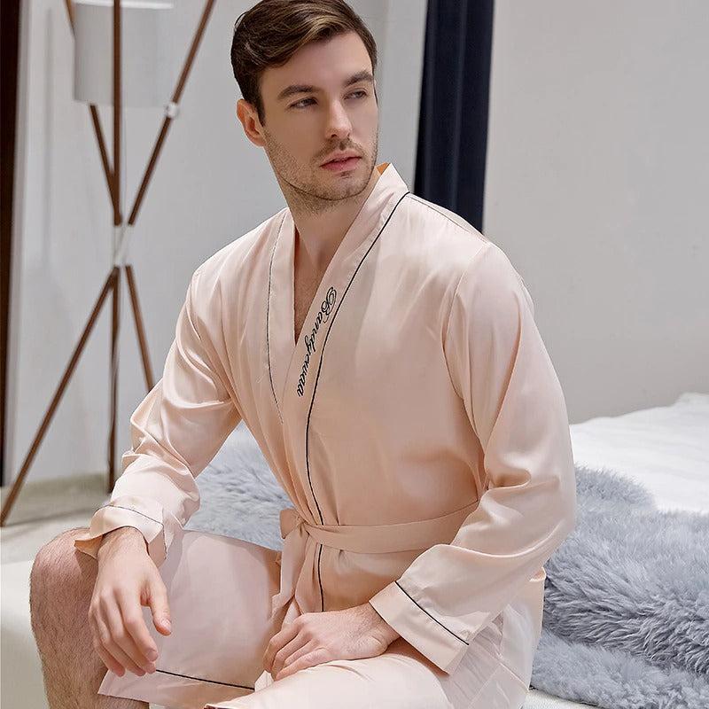 Chic Men's Satin Bathrobe