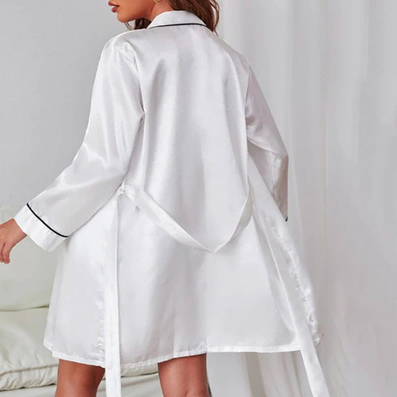 Short White Bathrobe for Women