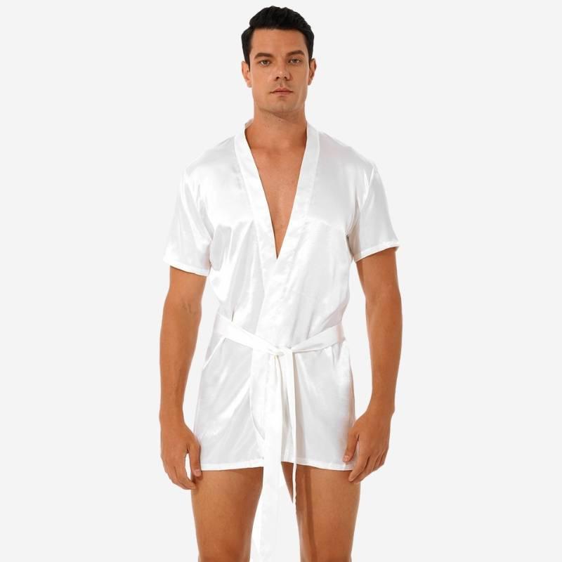 Peignoir Court pour Homme en Satin Luxueux