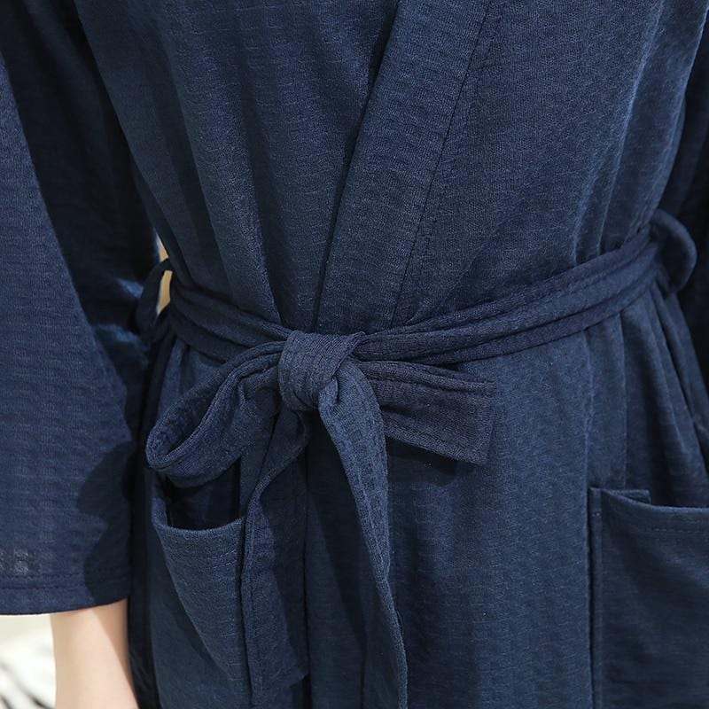 Women's Navy Blue Bathrobe - Élégance@foreachbrand Collection