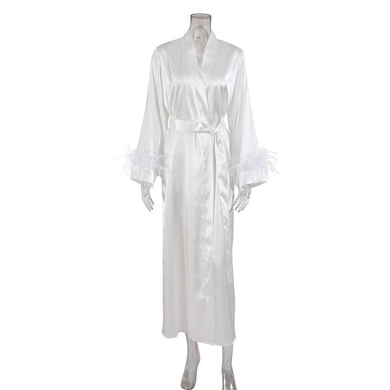 Peignoir Blanc Luxueux pour Femme