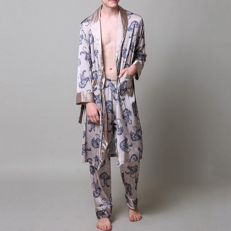 White Tiger Luxury Kimono Bathrobe