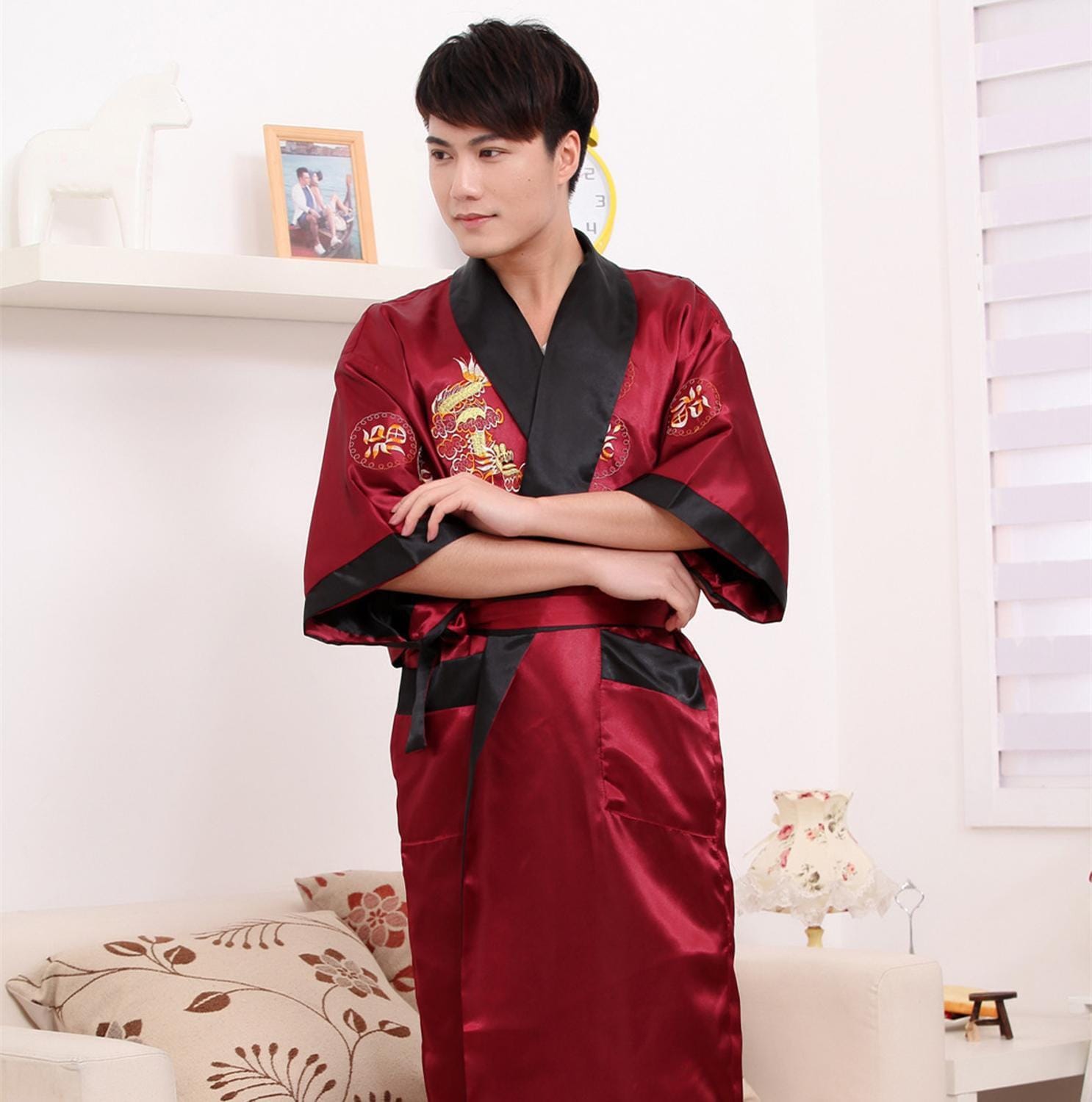 Peignoir Kimono Chinois pour Homme