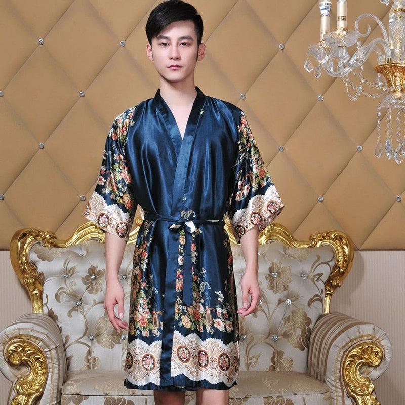 Peignoir Kimono Homme à Manches Courtes