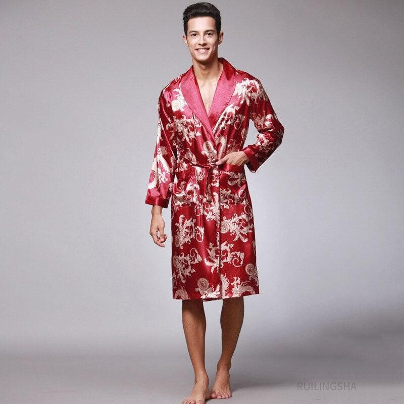 Peignoir Kimono Japonais pour Homme - Élégance Authentique