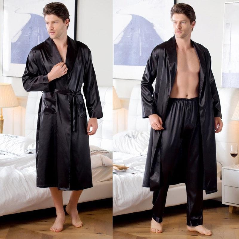 Peignoir Kimono Noir Homme - Élégance Assurée