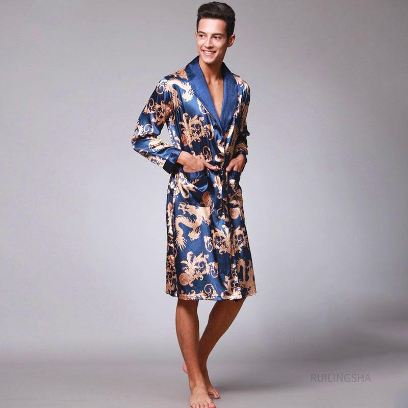 Peignoir Kimono en Soie pour Homme