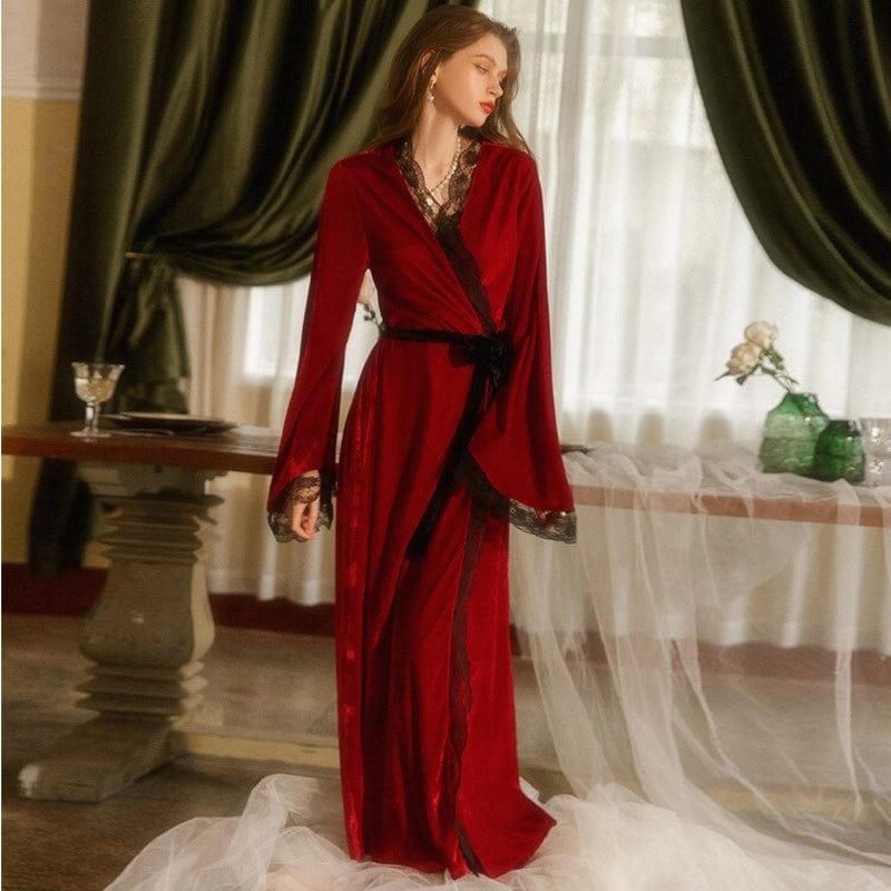 Red Satin Bathrobe for Glamorous Woman