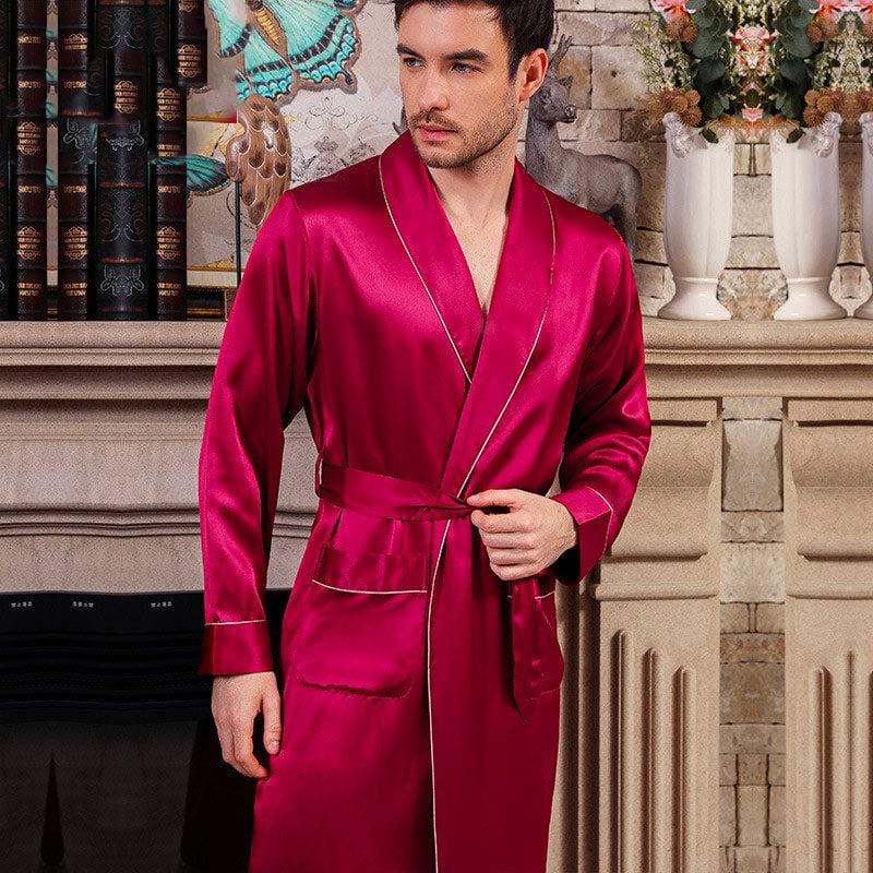 Luxury Men's Silk Satin Bathrobe