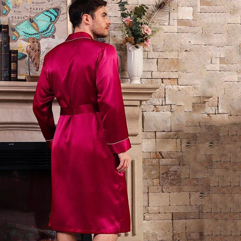 Luxury Men's Silk Satin Bathrobe