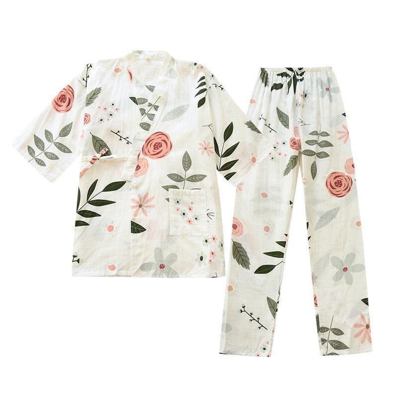 White Kimono Luxury Pajamas