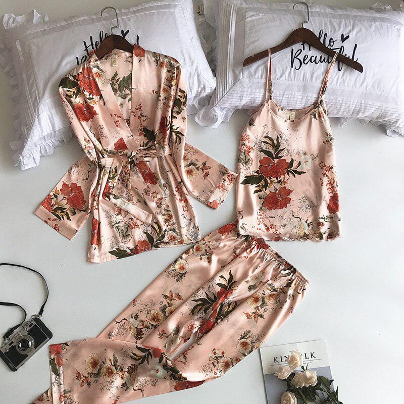 Ensemble de Pyjama Kimono Luxe Trois Pièces