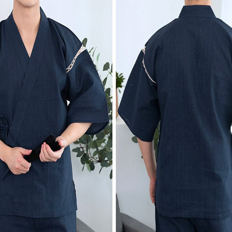 Minimalist Kimono Pajamas for Men: Short Sleeves