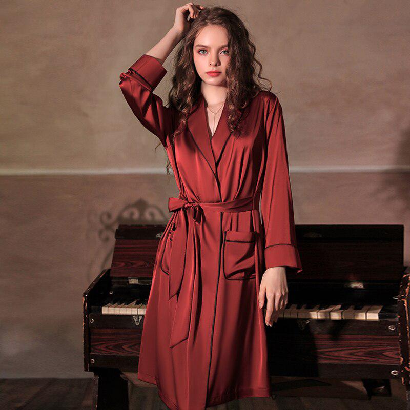 Burgundy Kimono Dress – Urban Elegance