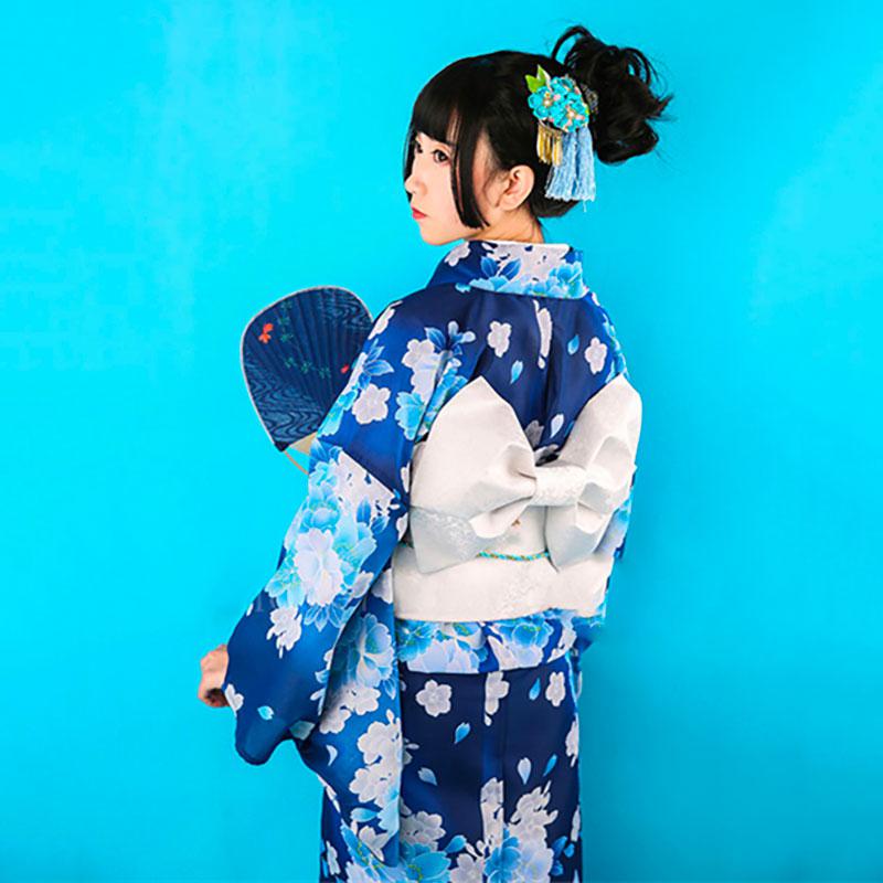 Blue Japanese Kimono Dress - Traditional Edition