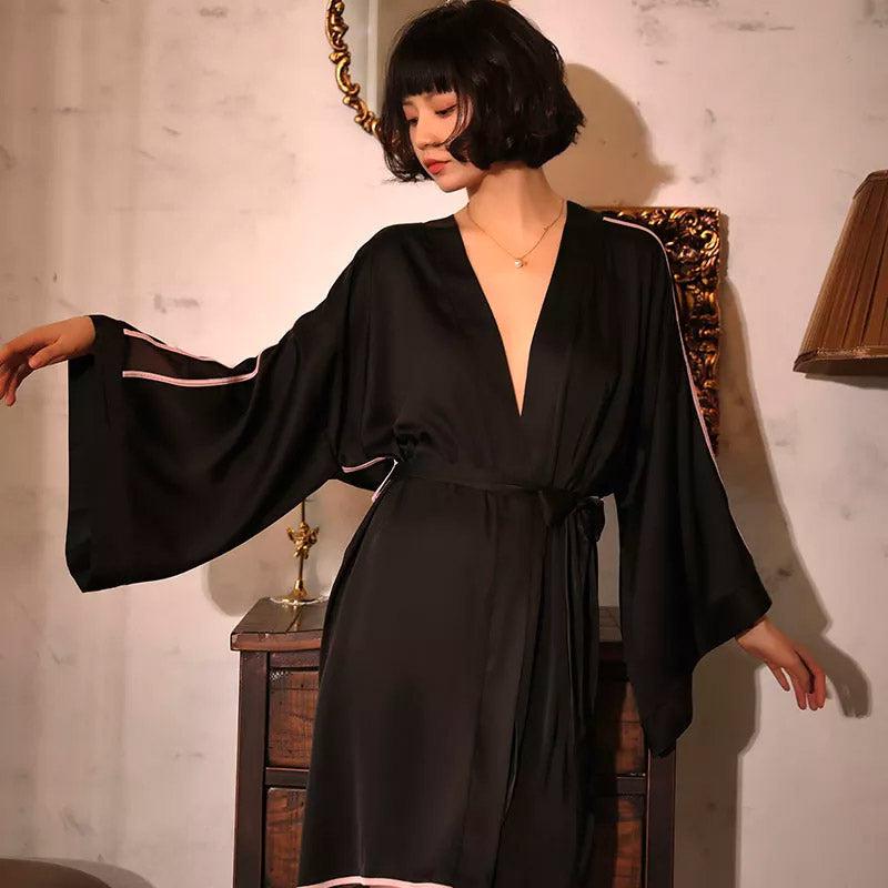 Robe Kimono Noir Chic