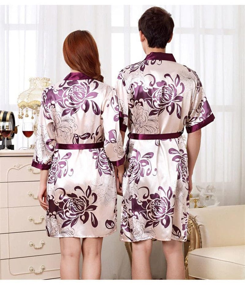 Short Satin Dressing Gown for Men