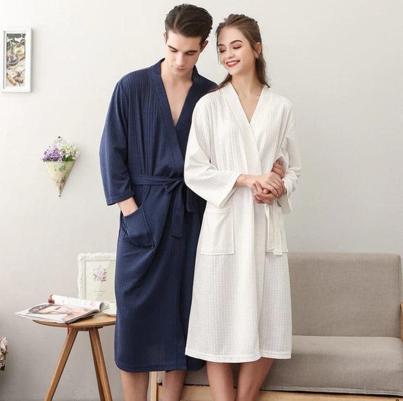 Robe de Chambre Homme Bleu Marine - Collection Élégance