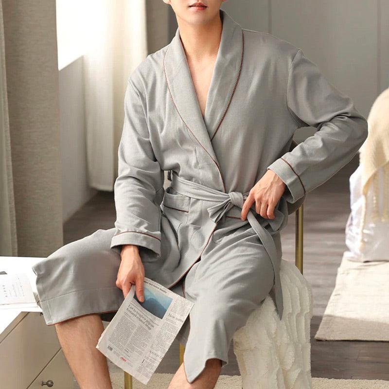 Men's Dressing Gown in Gray