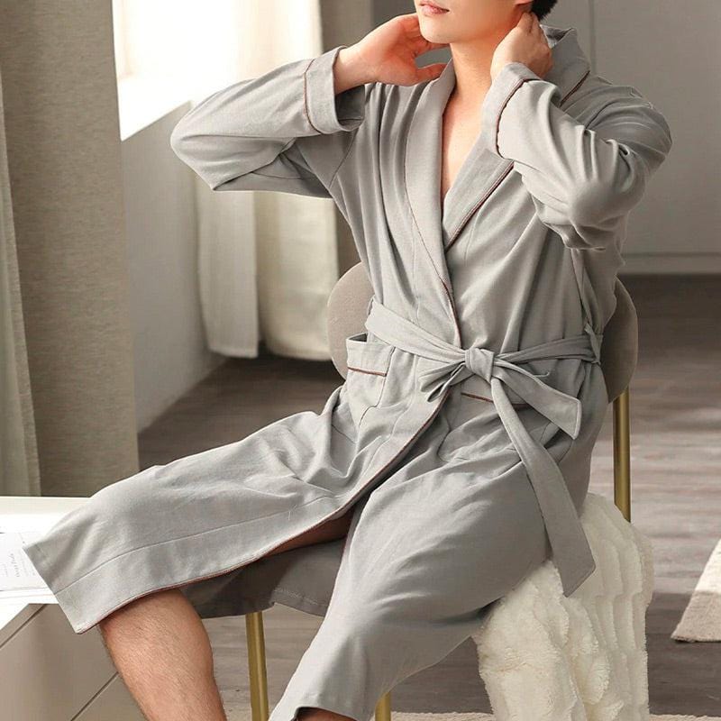 Men's Dressing Gown in Gray