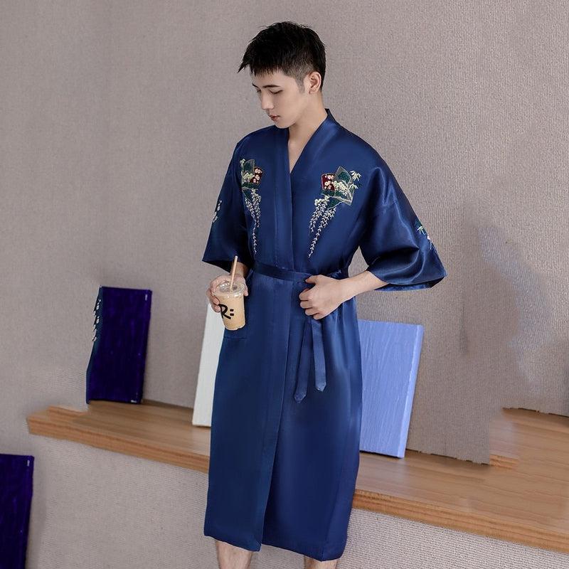 Robe de Chambre Homme en Satin Luxueux