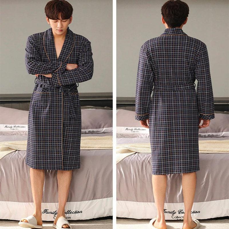 Men's Checked Dressing Gown - Authentic Collection