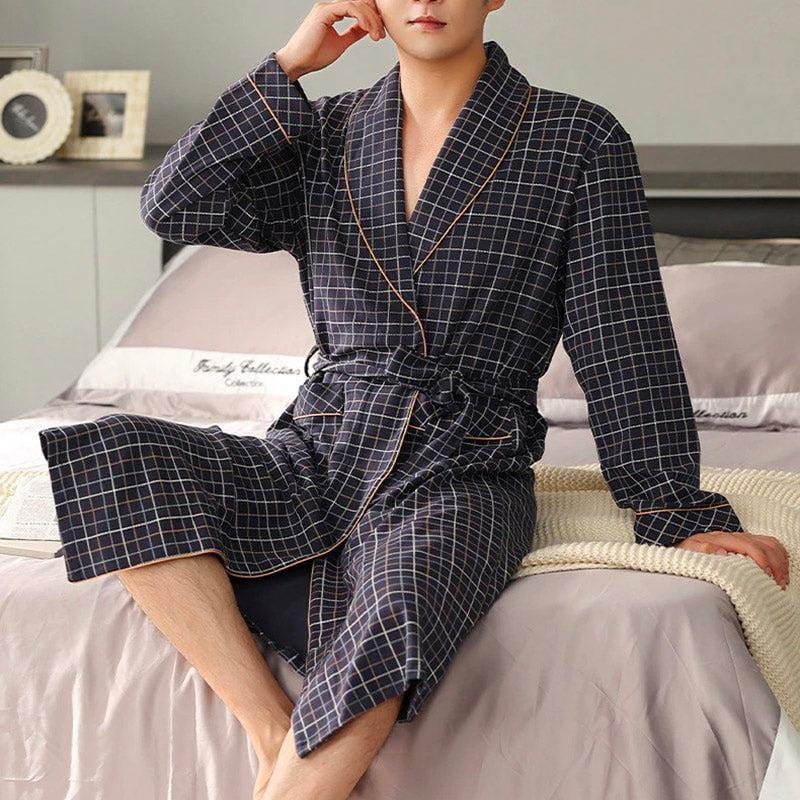 Men's Checked Dressing Gown - Authentic Collection