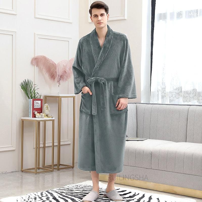 Robe de Chambre Polaire Longue pour Homme