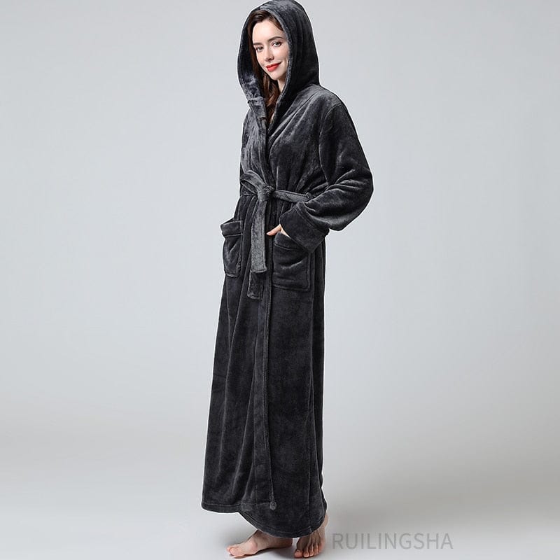 Robe de Chambre Noire pour Femme