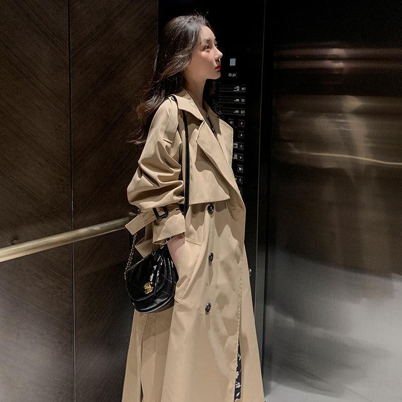 Women's Classic Length Trench Coat in Beige