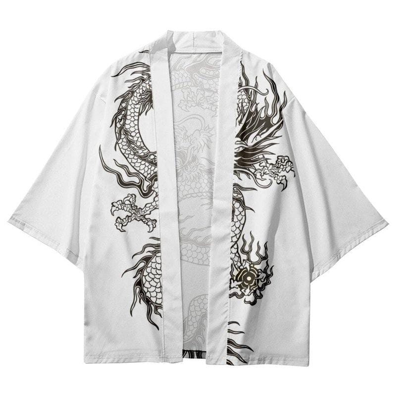 Veste Kimono Blanche Dagon - Collection Exclusif