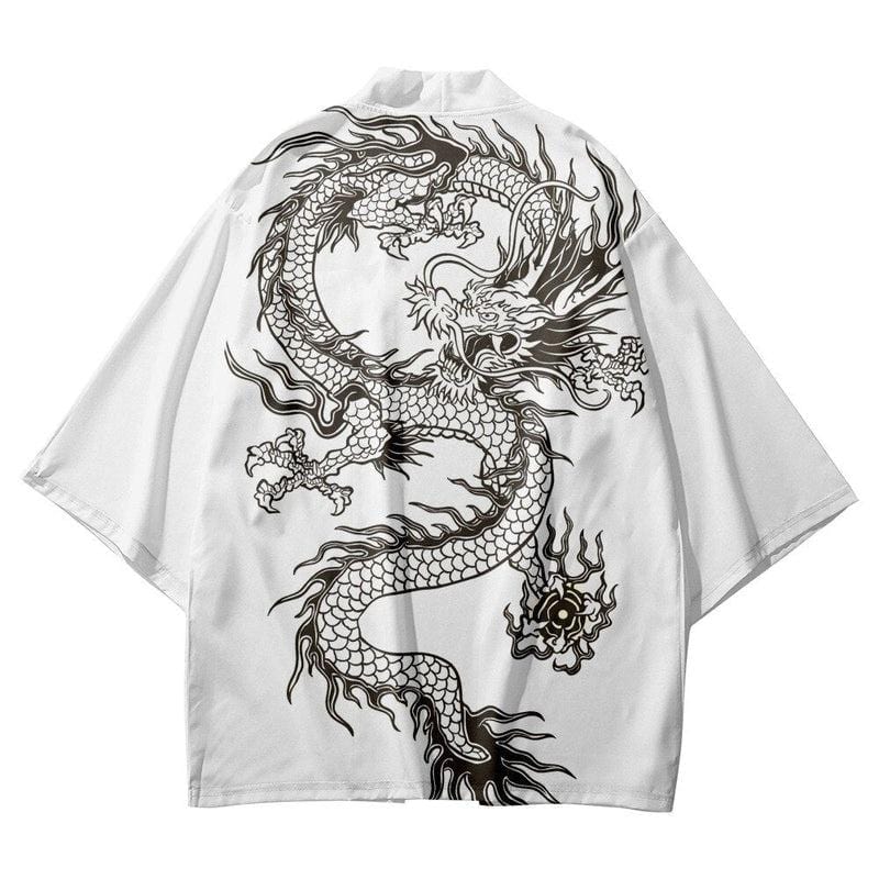 Veste Kimono Blanche Dagon - Collection Exclusif