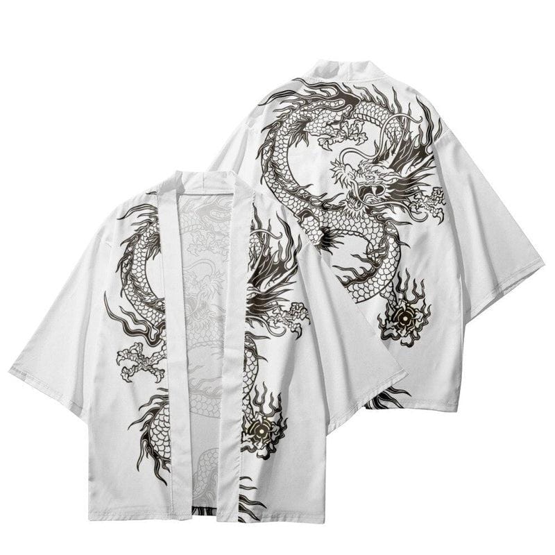 Veste Kimono Blanche Dagon - Collection Exclusif