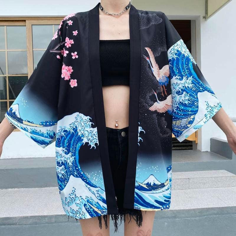 Veste Kimono Courte Japonaise - Style Traditionnel Revisité