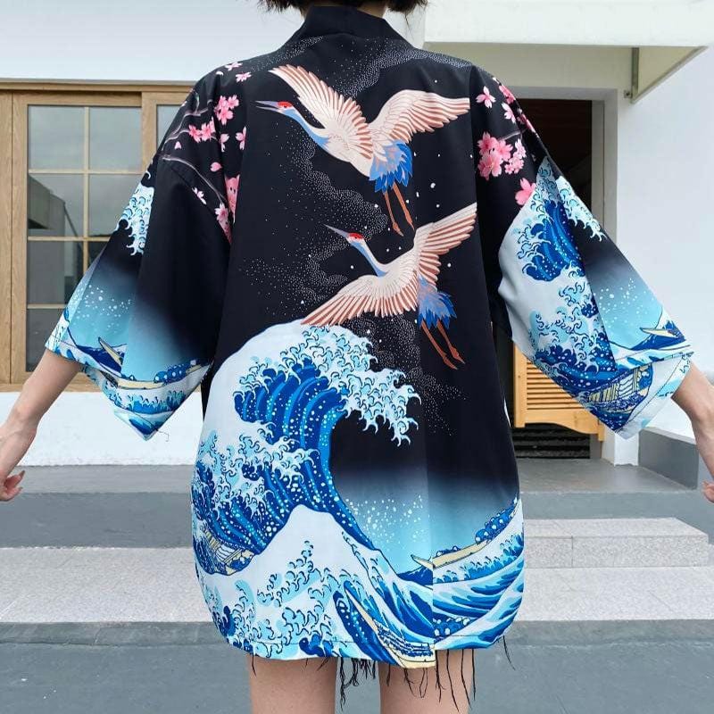 Veste Kimono Courte Japonaise - Style Traditionnel Revisité