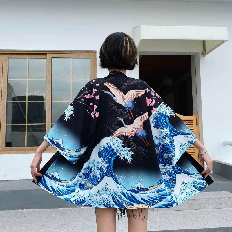 Veste Kimono Courte Japonaise - Style Traditionnel Revisité