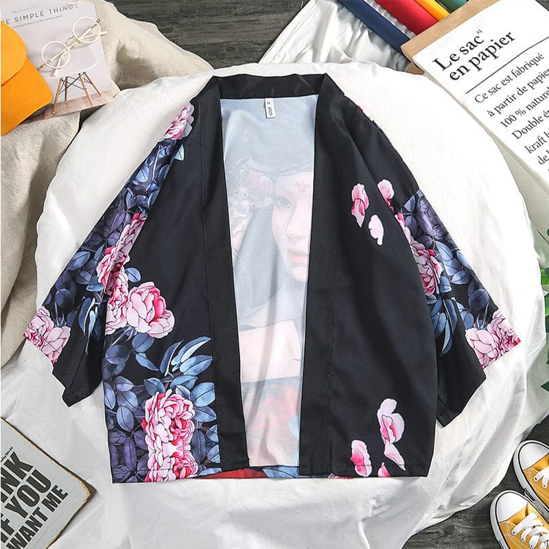 Veste Kimono Rose Florale