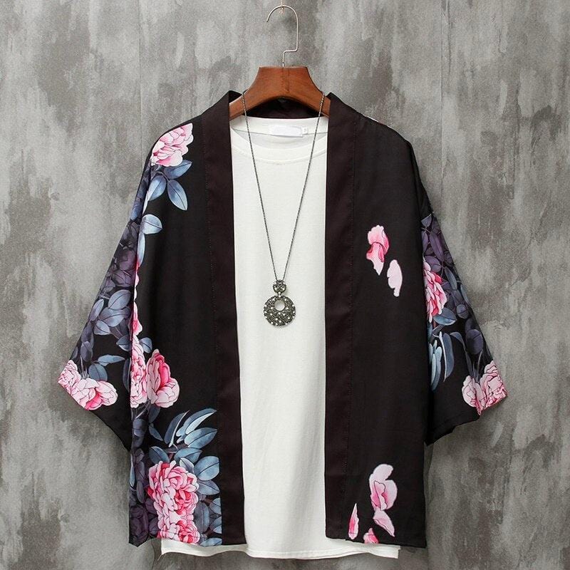 Veste Kimono Rose Florale