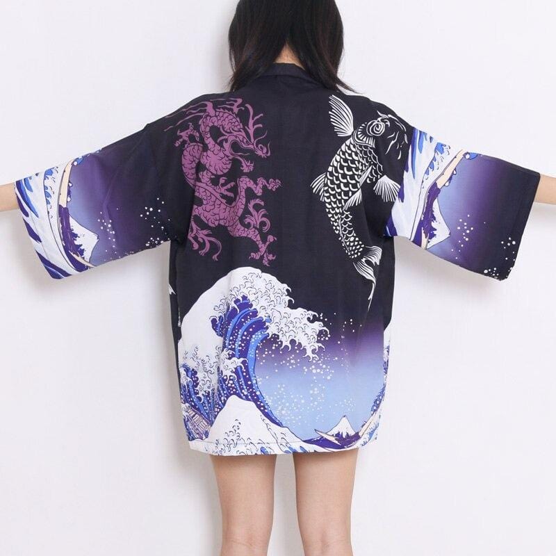 Veste Kimono Élégance Océan