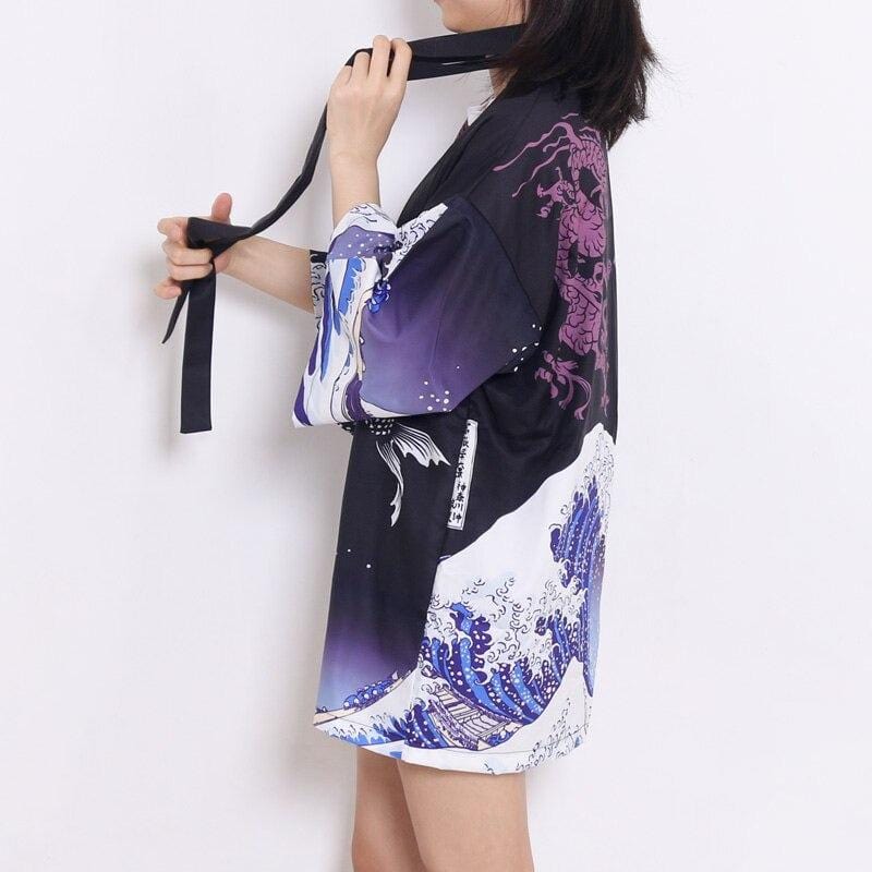 Veste Kimono Élégance Océan