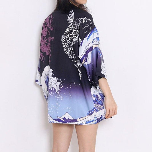 Veste Kimono Élégance Océan